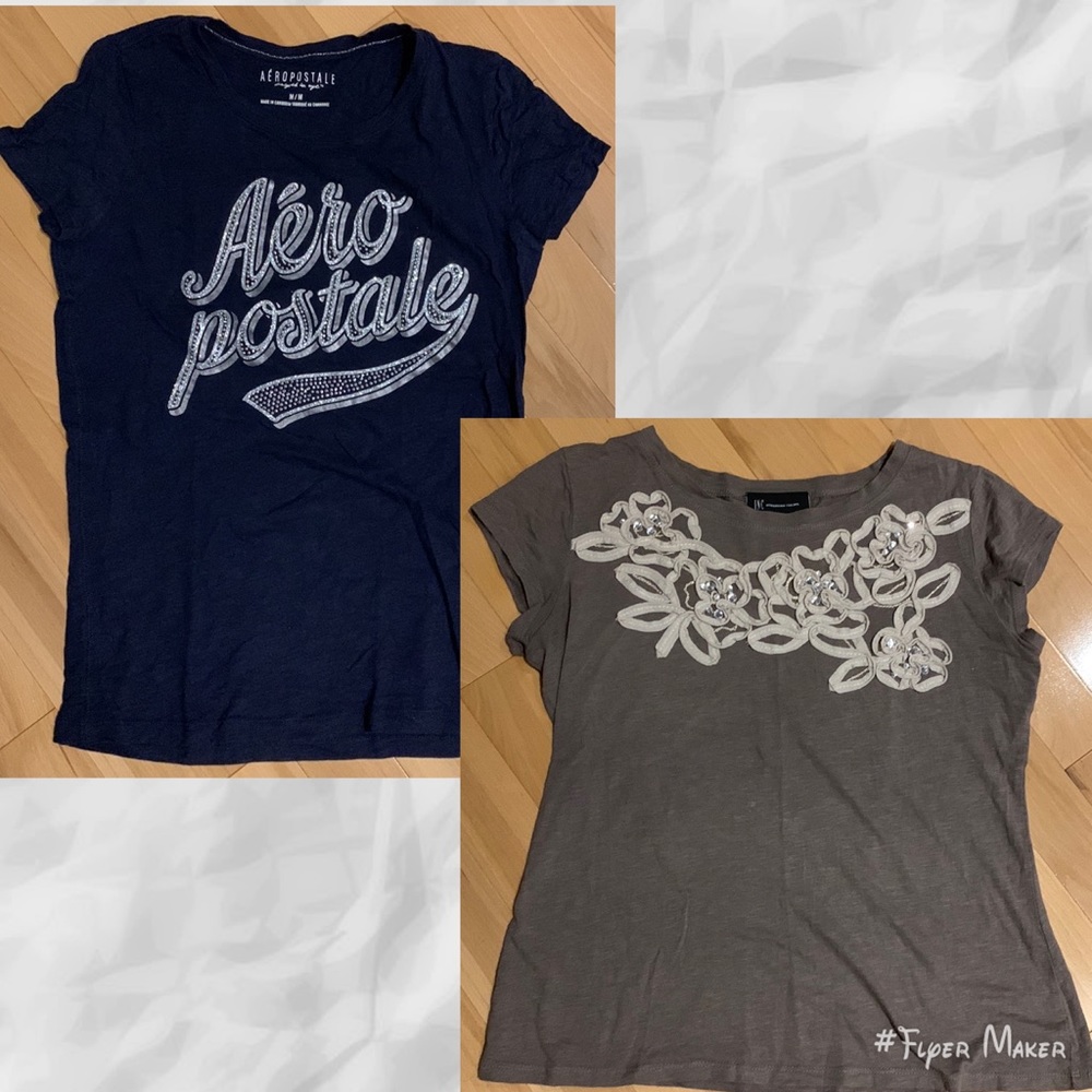 Aeropostale & INC International Concepts Short Sleeve Tee Bundle - size M